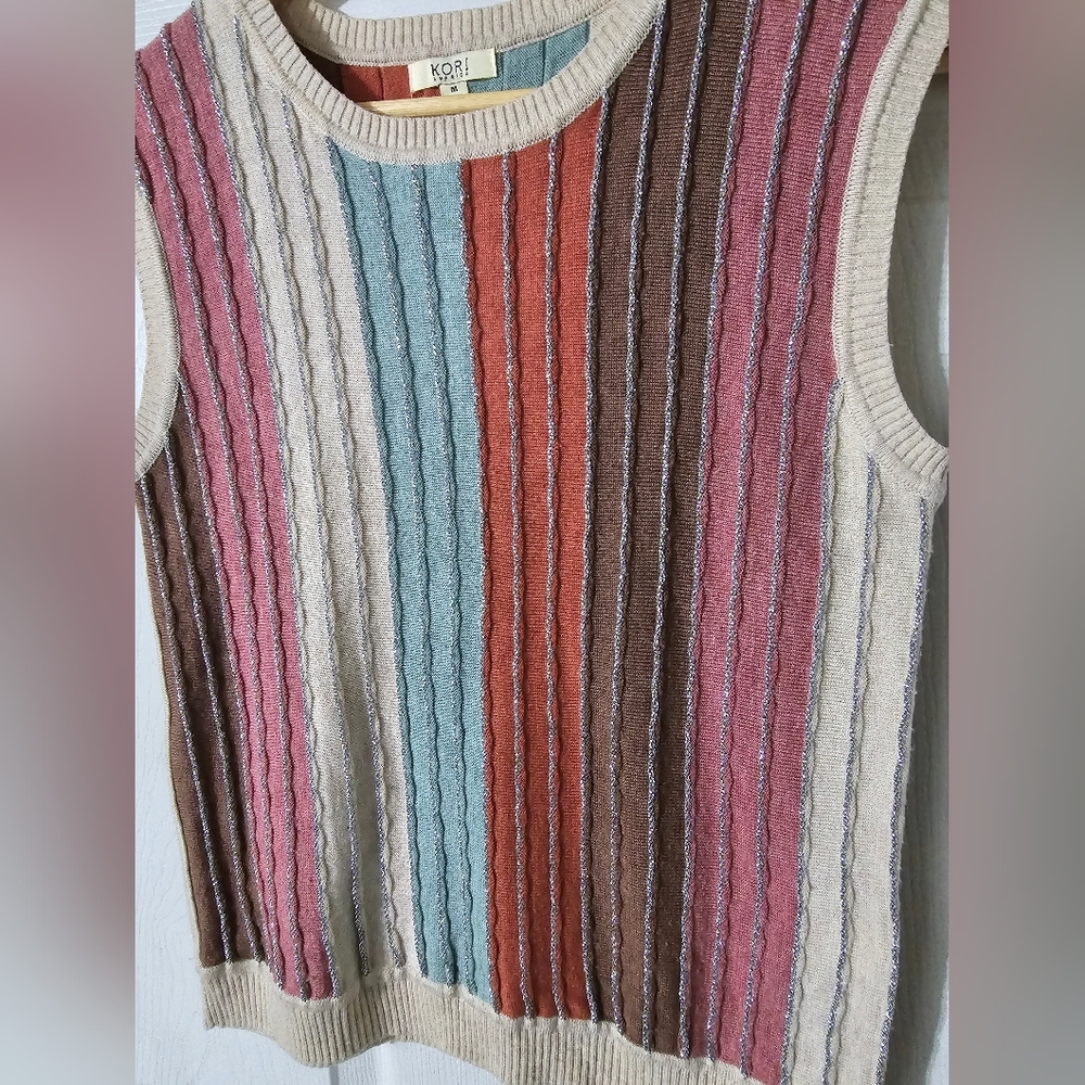 Women's Kori America Shirt Top Sweater Sz M - Picture 2 of 4